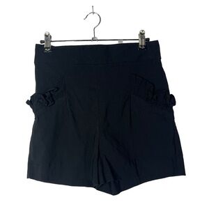 Leith Black High Rise Ruffle Pocket Shorts S